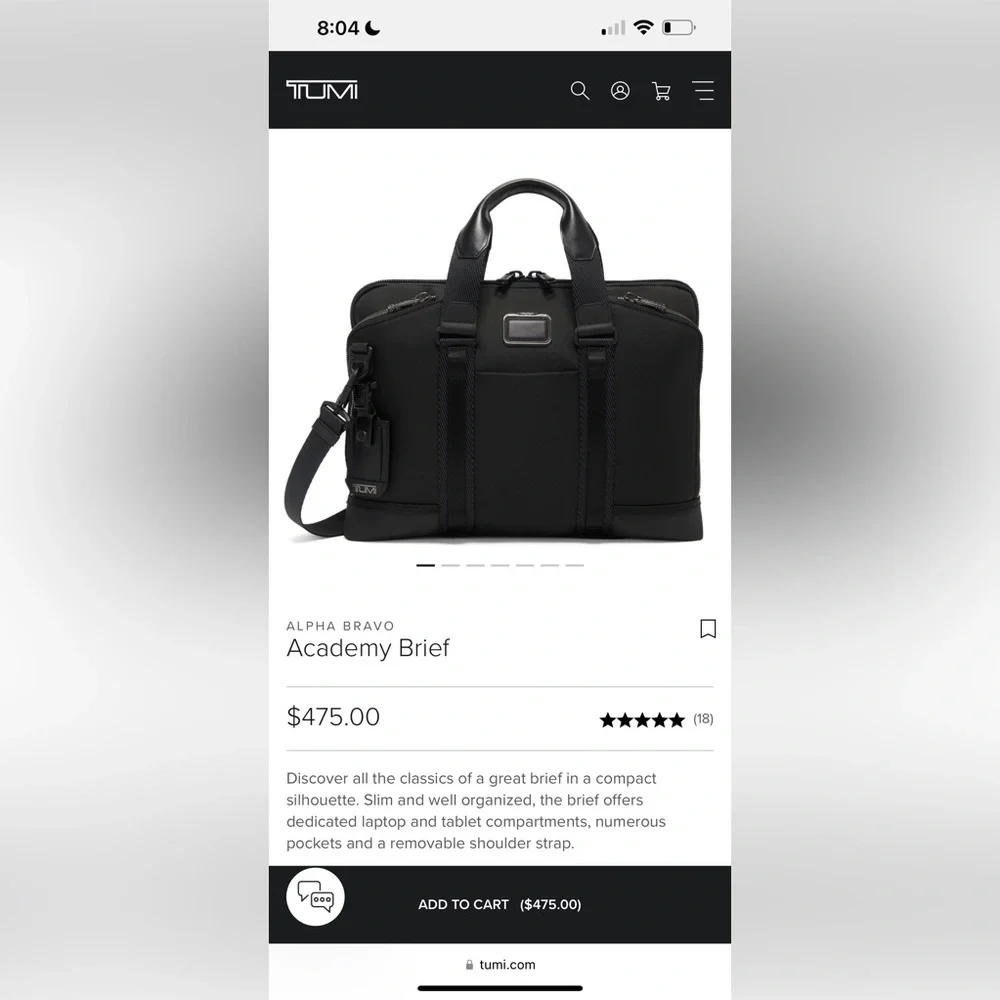 Tumi Alpha Bravo Academy Brief Bag